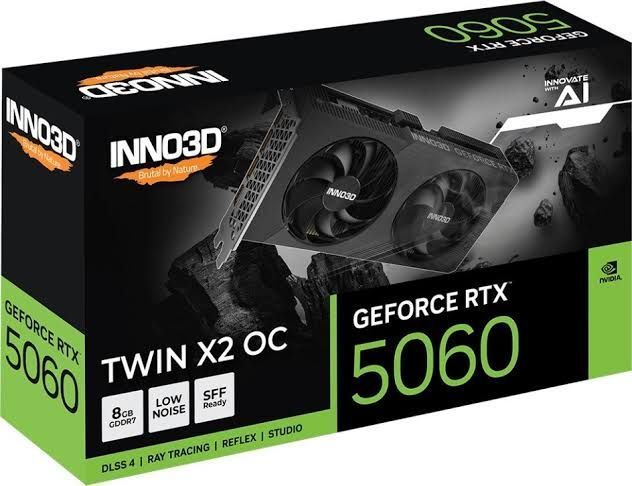 INNO3D GeForce RTX 5060 8GB TWIN X2 OC V2 (N50602-08D7X-195071N) 37655 фото