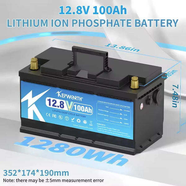 Акумулятор для ДБЖ Kepworth LiFePO4 12V/100AH 1280W*h (KW-12-100) id_408 фото