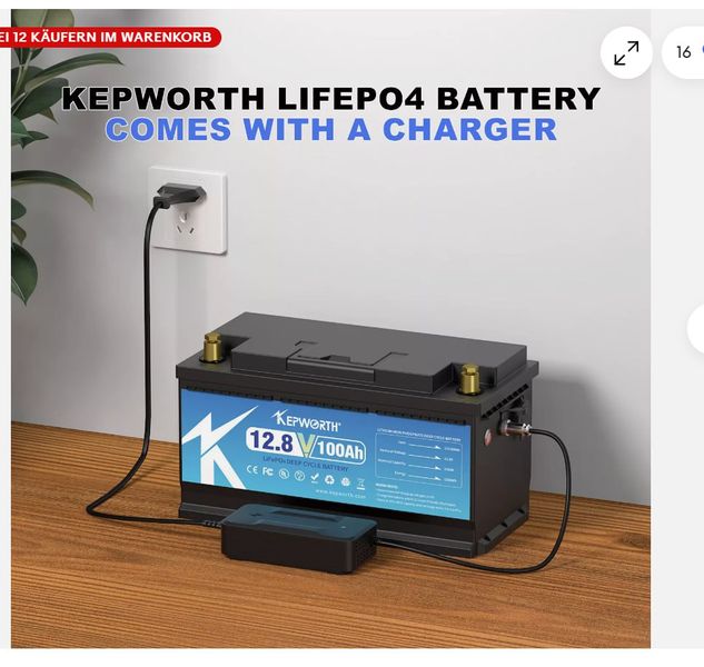 Акумулятор для ДБЖ Kepworth LiFePO4 12V/100AH 1280W*h (KW-12-100) id_408 фото