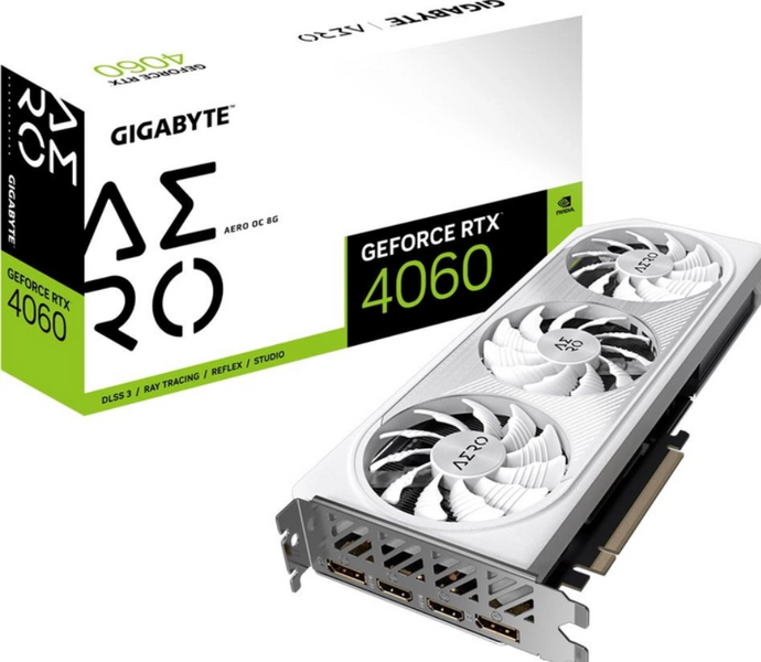 Відеокарта GIGABYTE GeForce RTX 4060 AERO OC 8G (GV-N4060AERO OC-8GD) 433975 фото